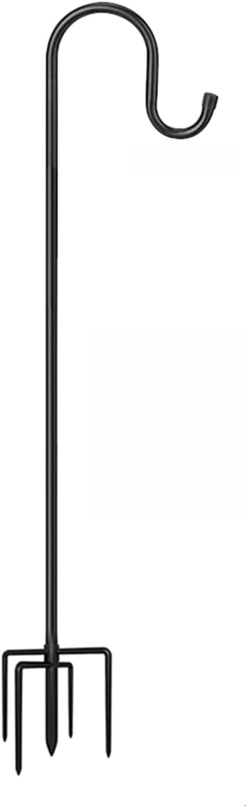 CMASTER Shepherd Hook for Outdoor, 1 Pack 46Inch Bird Feeder Pole with 5 Prong Base Heavy Duty Adjustable Garden Hook for Hanging Plant, Hummingbird Feeder, Lantern(46Inch)