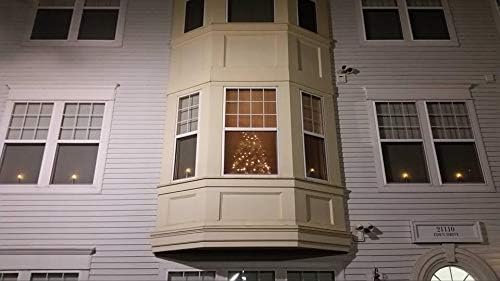 DRomance 9" Flameless Window Taper Candles Battery Operated with 8-Key Remote and Timer, 8 Pack White Christmas Holdiay Window Candles with Silver Holders, Suction Cups and AA Batteries Included