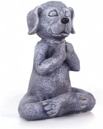 Meditating Dog Statue Buddha - Zen Dog - Namaste– Top Collection Tranquility and Peacefulness for Your Fairy Garden. 4¾ Inches Tall Miniature Gnome Figurine
