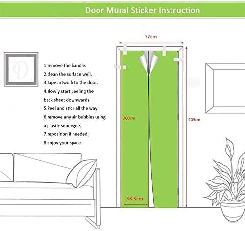 3D Door Stickers Murals Peel and Stick - Wine Cellar - Door Wallpaper Self-Adhesive Door Decals Removable PVC Waterproof Door Poster for Bedroom Living Room Door Decoration 37.4" x 82.7"