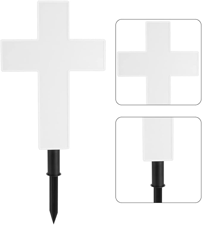 Solar Lighted Cross Grave Lighted Garden Cross Stake Decor LED Jesus Cross Light Decoration for Home Memorial Decoration,Outdoor Yard, Home, Patio