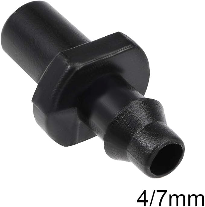 uxcell Single Barb Drip Pipe Connector 4/7mm Hose Fitting for Garden Agricultural Irrigation System, Plastic 20pcs