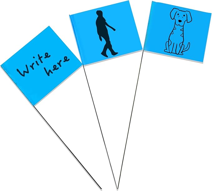 Zozen Marking Flags, Blue Color/1000 Pcs/15x4x5 Inch, Yard Flags for Lawn & Irrigation & Landscape & Sprinkler & Survey & Dog Training.