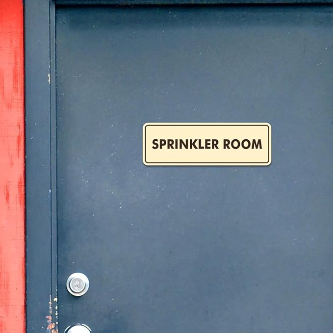 Signs ByLITA Standard Sprinkler Room Sign (White/Red) - Medium 2 Pack