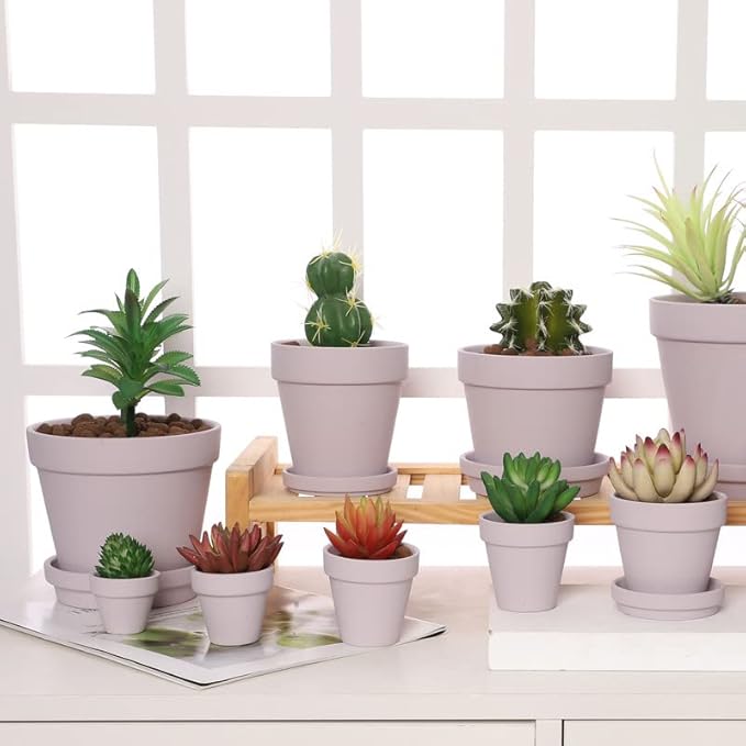 Yishang 36 pcs Small Mini Pink Clay Pots, 2.5'' Terracotta Pot Clay Ceramic Pottery Planter,Cactus Flower Terra Cotta Pots,Succulents Nursery Pots,with Drainage Hole,Great for Crafts,Wedding Favor