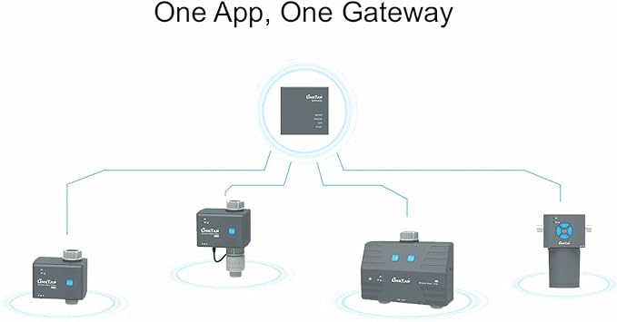 LinkTap D1 Wireless Water Timer (Requires Gateway), 2-Outlet Smart Irrigation Hose Faucet Timer, Two Built-in Flow Meters, Long Battery Life, Weather Aware, Better Range Than WiFi, IP66, Alexa