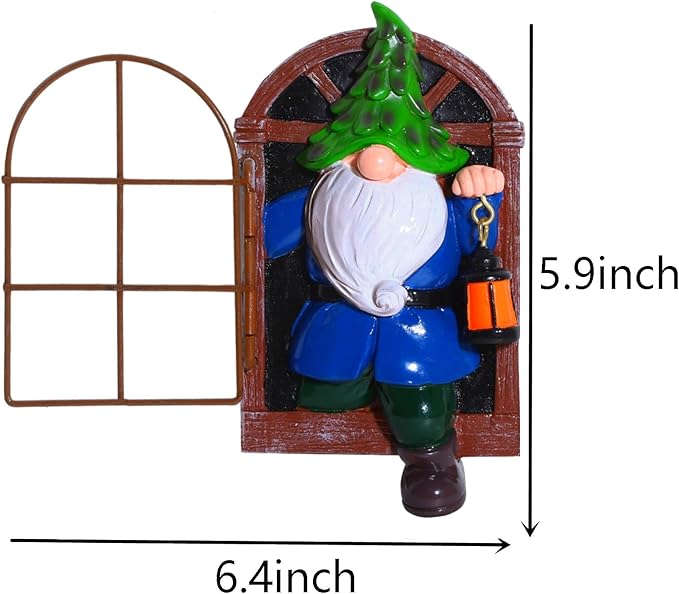 Whimsical Fairy Garden Gnome Statue, Tree Faces Decor Outdoor -5.9 Inch, Funny Garden Tree Decoration,Ideal Patio Yard Lawn Porch Decoration