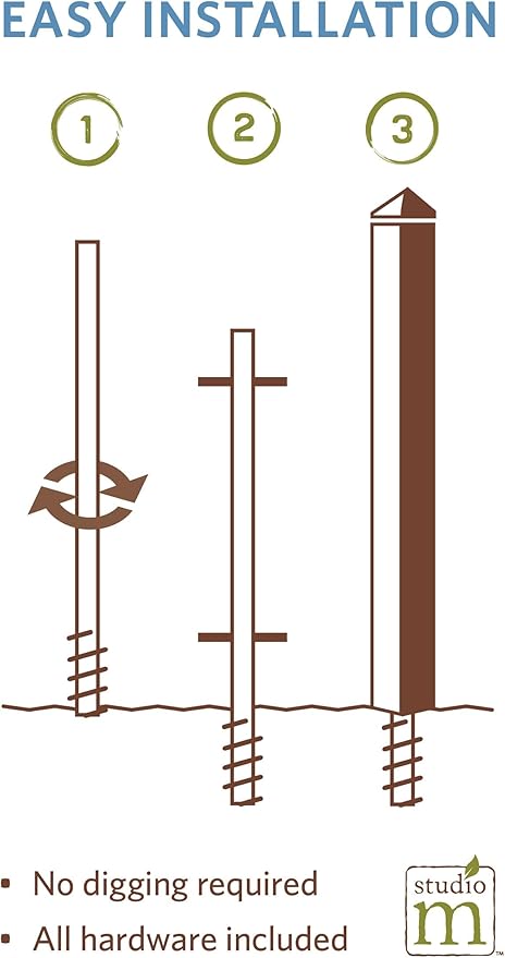 Studio M Art Pole, PVC Weather Resistant Pole with Vinyl Bowl 40 inches Tall Outdoor Decoration for Gardens, Patios, Yards, Landscaping and Birding Accessories, We Will Miss You