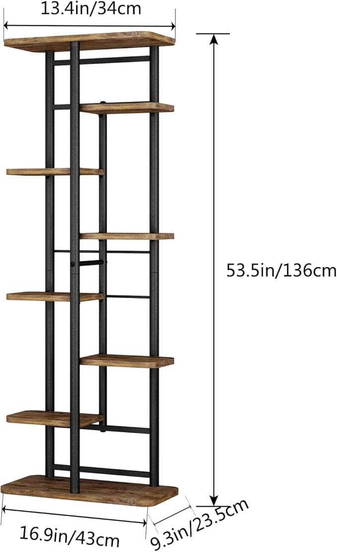 LINZINAR Plant Stand 8 Tier 9 Potted Multiple Flower Pot Holder Shelf Indoor Outdoor Planter Rack Storage Organizer for Patio Garden Corner Balcony Living Room (8 Tier-9 Potted, Black)