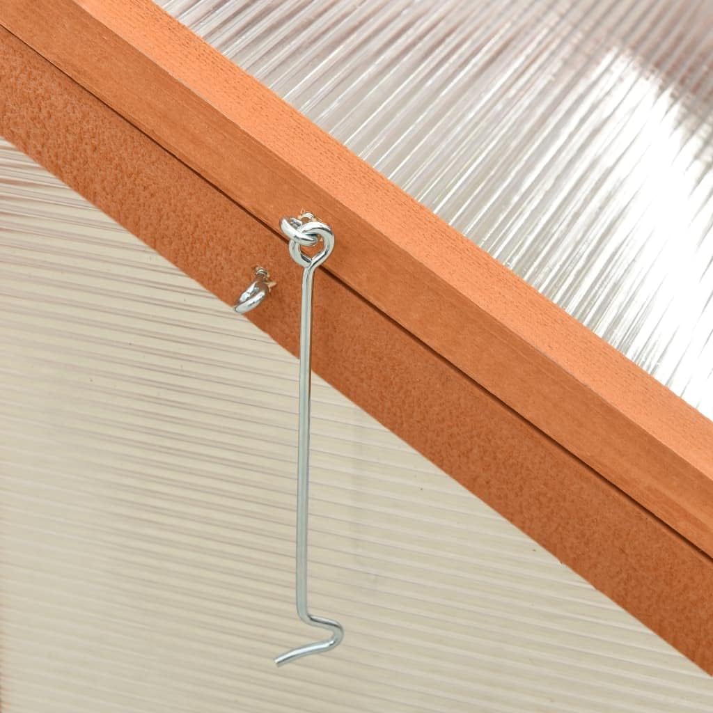 Solid Firwood Garden Portable Wooden Greenhouse, Raised Flower Planter with Open Bottom, Mini Greenhouse Cabinet for Outdoor Indoor Use 39.4"x25.6"x15.7"/Brown