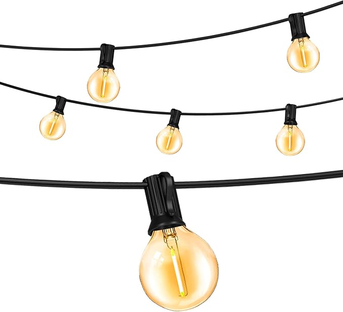 Outdoor String Lights 200FT Waterproof Globe String Lights with 104 Shatterproof G40 LED bulbs, Dimmable Connectable Patio Light String Lights for hanging Bistro Backyard Gazebo,2-Pack x 100ft