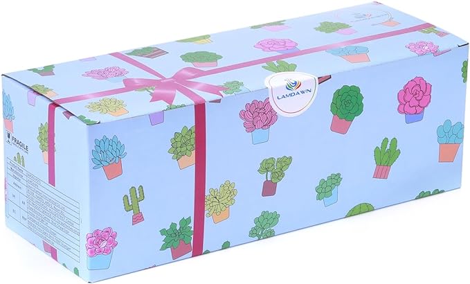 Cute Ceramic Succulent Garden Pots, Planter with Drainage and Attached Saucer, Set of 5 -Plants Not Included (Burner)