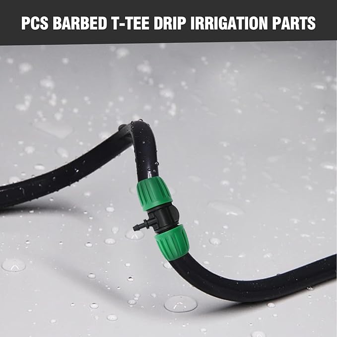 MDEOOSKY 12 Pcs Barbed Tee 1/2 Inch Tubing (1/2" ID X 0.6-0.63" OD) 16mm To 1/4 Inch Irrigation Tube Anti-Drop Barbed Tee Hose Fittings Drip Parts Twist Locked 3 Way Connectors(Fits 13mm ID / 4mm ID)