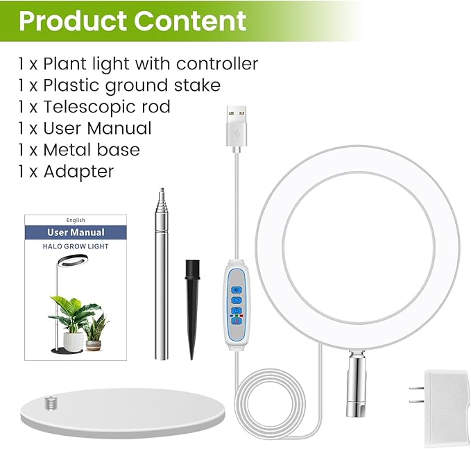 Grow Lights for Indoor Plants Full Spectrum, 80 LEDs Plant Light for Indoor Growing with 2 Mounting Options, 6H 12H 16H Timer, 3 Spectrum Modes, 37.4 in Height Adjustable Desk Grow Lamp