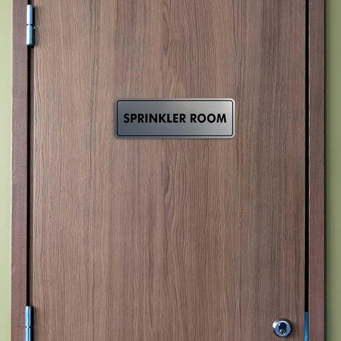 Signs ByLITA Standard Sprinkler Room Sign (White/Red) - Medium 2 Pack
