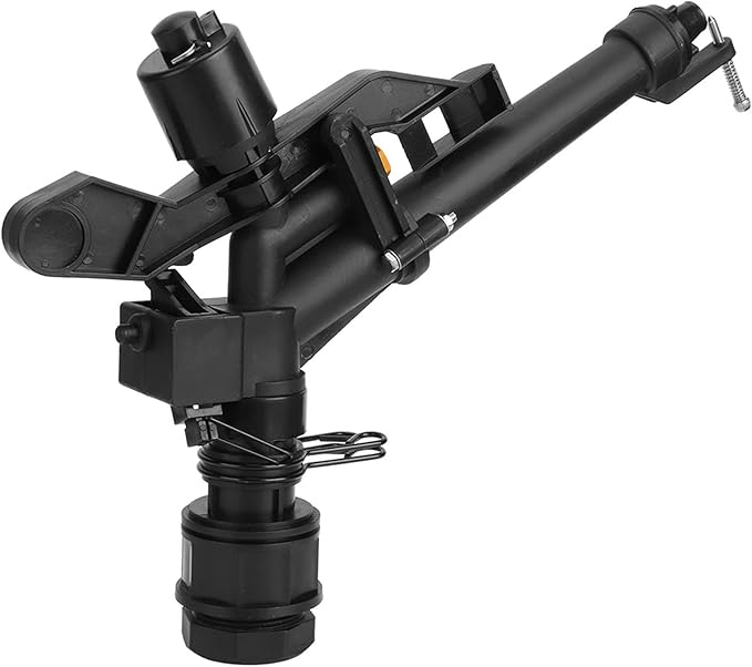 Rocking Arm Sprinkler, 1.5in to 1in DN25 Female Thread Adjustable 360 Degree Rotating Rocking Arm Impact Mini Sprinkler with Nozzle Set