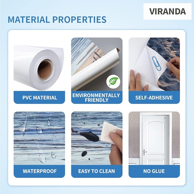 3D Door Stickers Murals - Bamboo Peel and Stick Wallpaper - Self-Adhesive Removable PVC Waterproof - Bedroom Living Room Door Decals 37.4" x 78.7"