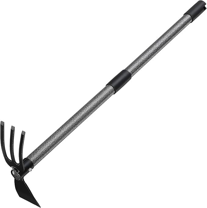 Weeding Tool, Hoe Cultivator 2 in 1 Garden Tools - 31" Heavy Duty Weeder Hand Tiller Weeding Rake for Flower Beds Yard Lawn Gardening Digging Planting