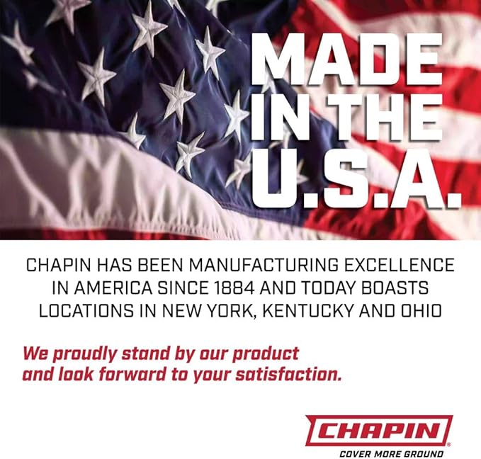 Chapin 20002 Made in USA 2 -Gallon Lawn and Garden Pump Pressured Sprayer, for Spraying Plants, Garden Watering, Lawns, Weeds and Pests, Translucent White