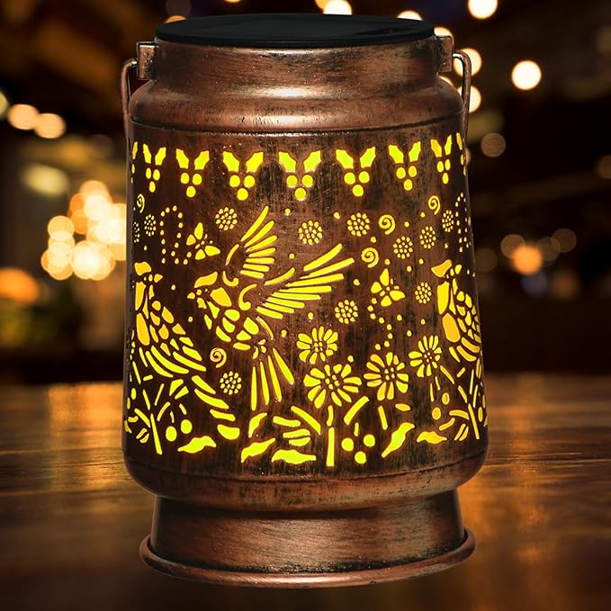 kyoryuger Cardinal Solar Lanterns Outdoor Cardinal Gifts for Women Mom Grandma, Cardinal Lovers Gifts, Birthaday for Mom Metal Decorative Lanterns for Yard Patio Lawn Solar Garden Decor