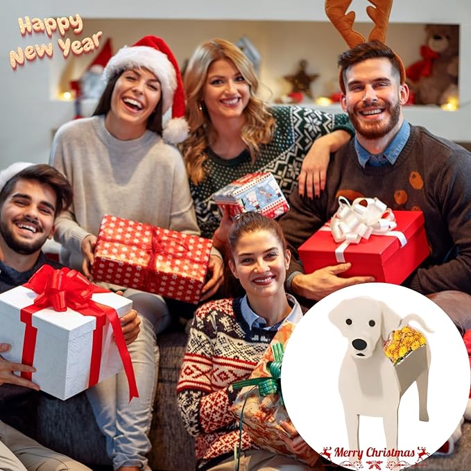 White Labrador Dog Planter Plant Pots,Cute Garden Dog Flower Planter,Dog Planters Birthday Gifts for Women,Office,Indoor/Outdoor Decor9.45 * 6.38 * 13.39in