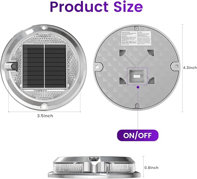 Quntis RGB Solar Deck Lights 4 Pack, 11 Lighting Modes Solar Driveway Lights Outdoor Waterproof IP68, Step and Deck Light for Outside Stair Pathway Walkway