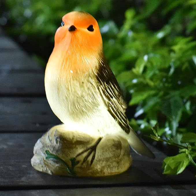 Solar Garden Outdoor Statues Bird Lights, Cute Birds Garden Decor for Outside, Christmas Birthday Gifts for Women Men or Daughter, Unique Housewarming Gifts and Yard Decoration