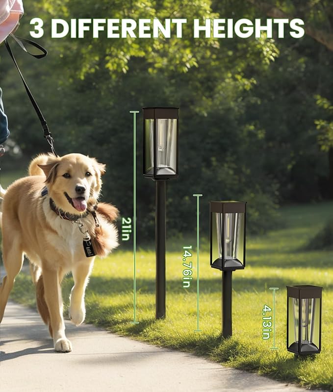 Solar Pathway Lights 2-in-1 Warm&Cool, 8 Pack Bright Solar Lights Outdoor Waterproof IP65, Auto On/Off, Long Lasting Outdoor Light for Yard Patio Garden Decor Landscape Lighting