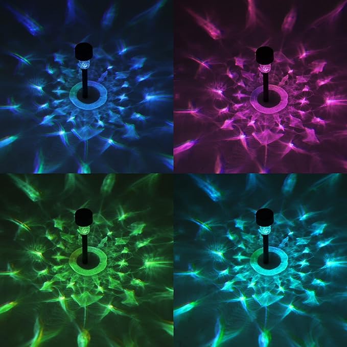 Dynaming 16 Pack Outdoor Solar Pathway Lights, RGB Color Changing LED Solar Powered Walkway Lights, Waterproof Landscape Decorative In-Ground Lighting for Garden Lawn Patio Yard Deck Driveway