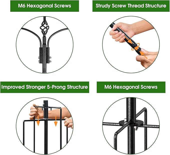 Bird Feeder Pole Wild Bird Feeder Hanging Kit Planter, 83 Inch Bird Feeding Station Kit with 5 Prongs Base Hummingbird Feeder Stand Hook for Outside