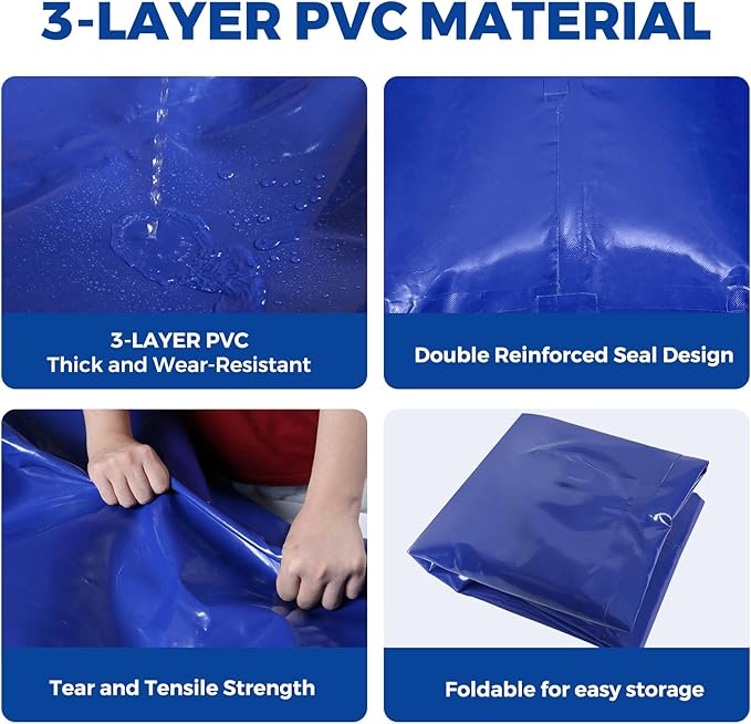 Water Storage Bladder with Two different sizes of water pipes,Portable Large Capacity Water Bladder Tank,143gallons, Foldable Water Storage Tank for RV,Camping, Agricultural Irrigation,Garden watering