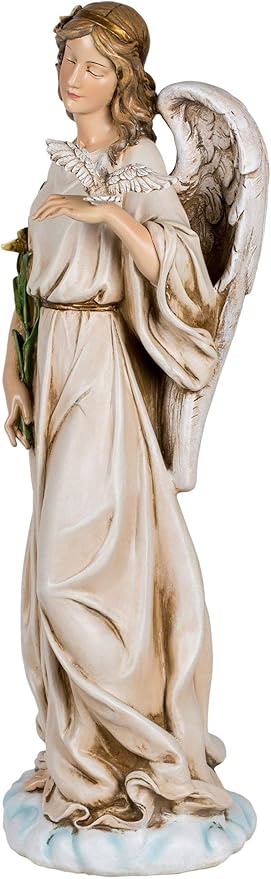 Joseph's Studio by Roman, 24.5" H Angel with A Dove Garden Statue, Religious Outdoor Decor