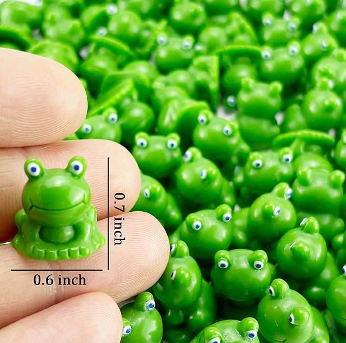 200 Pcs Mini Frog Figurines Mini Resin Frogs Mini Garden Frog Green Frog Figurines for Fairy Home Garden Decor…