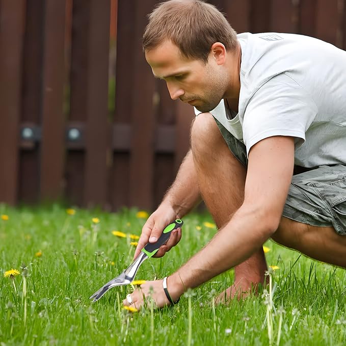 Weed Puller Tool, Garden Weeding Tools, Heavy Duty Hand Weeder with Ergonomic Handle, Garden Weeding Removal Weed Puller Manual Root Lifter Weeder for Lawn Farmland Transplant Gardening Bonsai