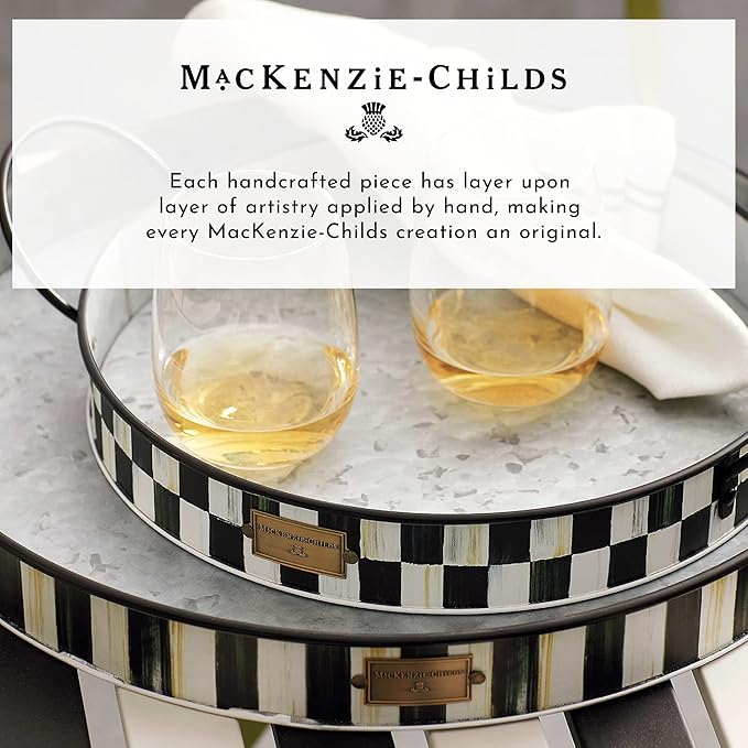 MACKENZIE-CHILDS Watering Can, Outdoor Galvanized Watering Can, Black-and-White Check It Out