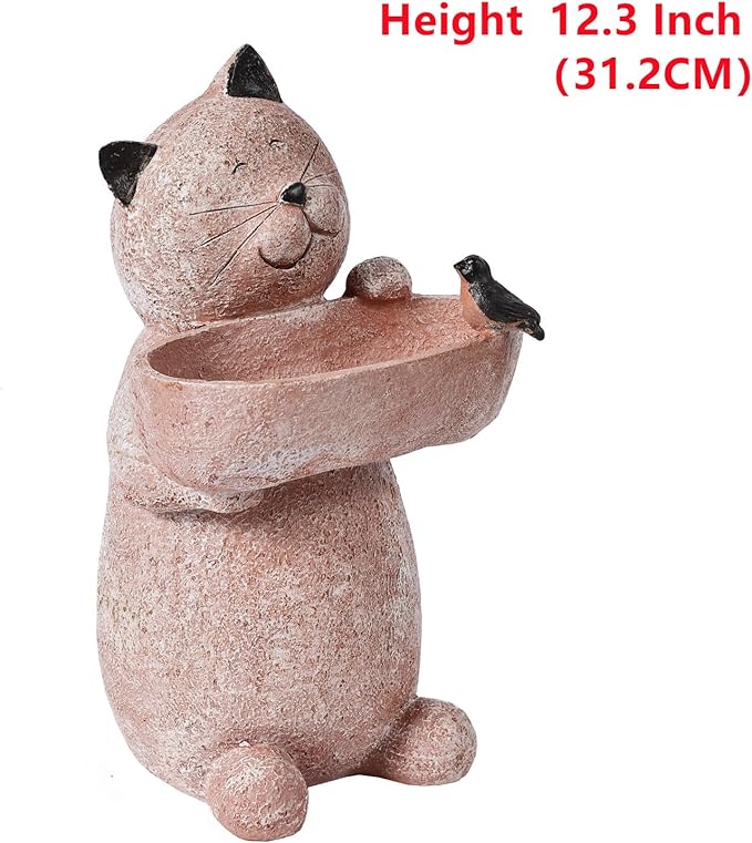 Cat Garden Statue Outdoor Decor Sculptures 12.3 Inch Height Figurine Gardening Lawn Ornament Gifts for Women