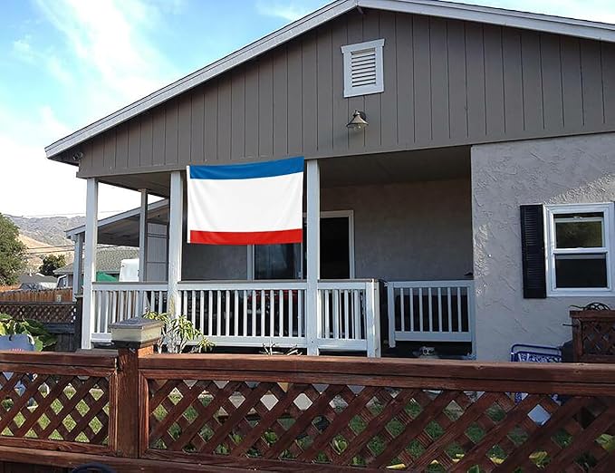 Double Sided Ukraine Crimea Flag 2x3FT Ukrainian Crimean Polyester Banner With 2 Grommets Fade Resistant Vivid Color For Patriotic Festival Events Party Decoration(Crimea UKR, 2x3FT-3ply)