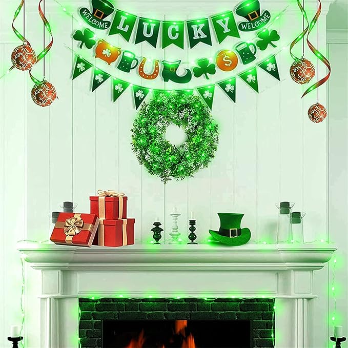 JMEXSUSS 4 Pack Green Solar Christmas Lights, Total 400 LED 132FT Solar String Lights Outdoor Waterproof, 8 Modes Copper Wire Solar Fairy Lights for Patio Garden Yard Tree Christmas Decor