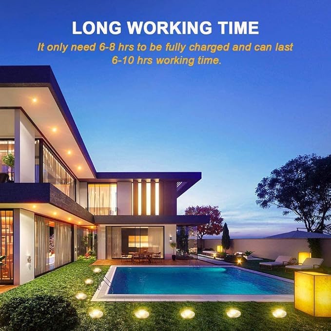 ZGWJ Solar Ground Lights, 4-Pack Waterproof Upgraded Landscape Lights for Outdoor Use, Warm White