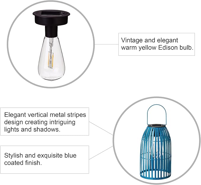 Solar Lantern Outdoor Waterproof Hanging Metal Birdcage Shaped Lantern Decorative Solar Light for Garden Yard Patio Porch