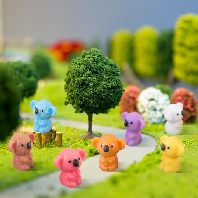 90 Pcs Resin Koala Miniatures Mini Animals Figures Cute Koala Figurine Fairy Decor Animal Ornament for Garden Landscape Home Accessories Craft Cake Decoration DIY