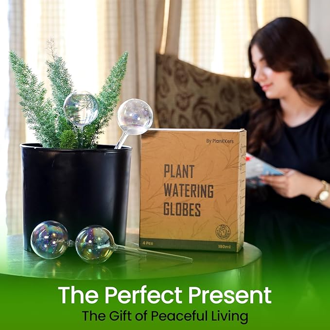 6 Pcs Iridescent Self Watering Globes, Glass Rainbow Plant Watering Globes, Self Watering Planter Insert, Automatic Plant Waterer Indoor, Plant Watering Devices, Plant Water Globes, Watering Bulb