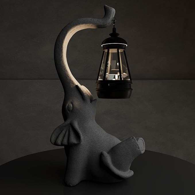 Solar Powered Outdoor Figurine Lights, 10 Inch Waterproof Animal Elephant Statue Light, Suitable for Decorations for Patio, Balcony, Lawn, Courtyard, Etc.(Face Upward)