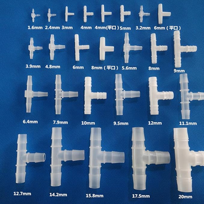 Unifizz T - Piece Hose Equal Paths Tube Accessories,14.2mm Equal Paths Plastic Hose Tube Connector For Cooling Watering Irrigation, Transparent, 10Pcs