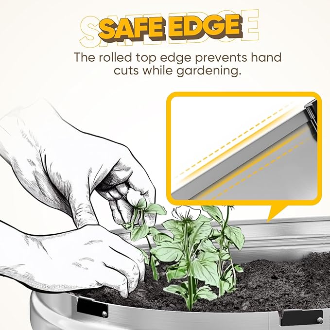 KING BIRD Raised Garden Bed Kit 2025 Upgraded 10-Minute Assembly Galvanized Planter Garden Box Outdoor for Gardening, Vegetables, Flowers, 47x24x12 in, Silver 2PCS