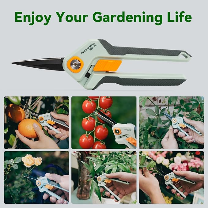 PrunePro Pruning Shears Gardening Scissors Set Professional Hand Pruner Sharp Stainless Steel Blade Garden Scissors Plant Flower Garden Clipper