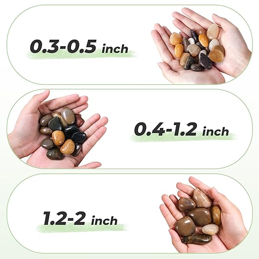 SIDONG 10 LB Mixed River Rocks, 0.3-0.5 Inches High Polished Pebbles for Indoor Plants, Aquarium Rocks Used in Fish Tank, Decorative Stones for Plants, Vases, Home DΓ©cor, Crafting, Garden Landscaping