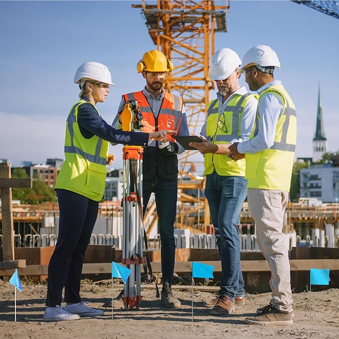 Zozen 50Pack Blue Marking Flags, Writable/15x4x5 Inch, Yard Flags for Lawn & Irrigation & Landscape & Sprinkler & Survey & Dog Training.
