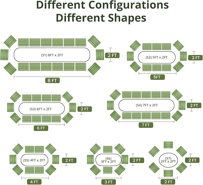 Raised Garden Bed Kit, 8x2x1 ft Galvanized Planter Box Outdoor, Oval Large Metal Raised Beds for Gardening Vegetables Flower Herb (Pearl White)