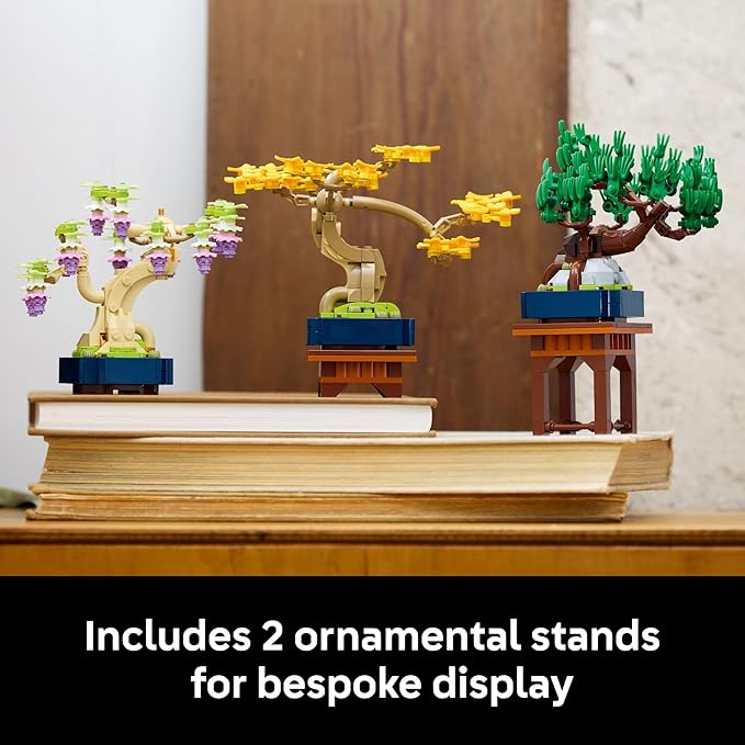 LEGO Botanicals Mini Bonsai Trees Building Set - Artificial Bonsai Tree Building Blocks for Adults, 18+ - DIY Home and Office Decor for Men and Women - Gift for Adults - 10373